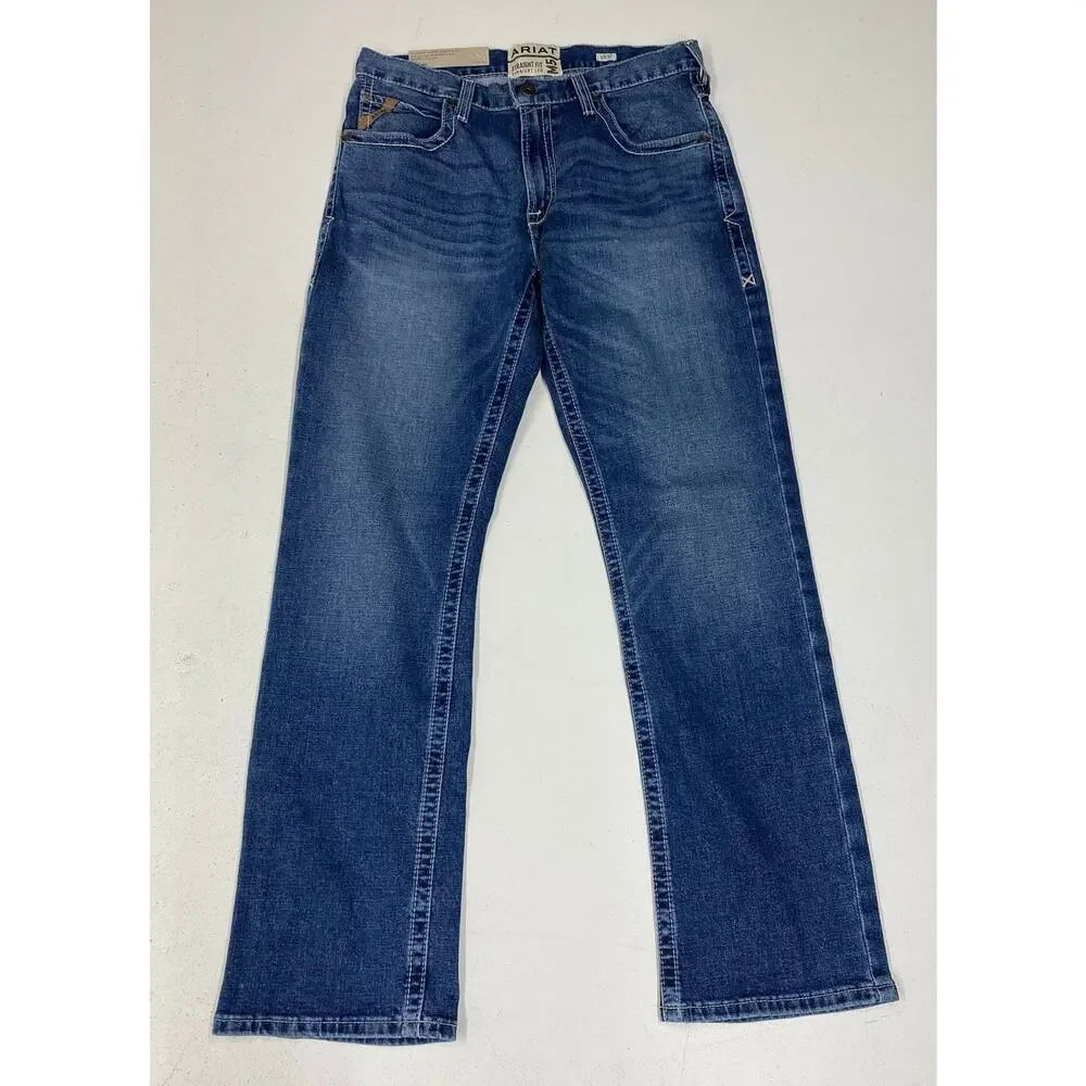 NEW Men Ariat M5 Marston Straight Leg Walden denim blue jeans, 33/32